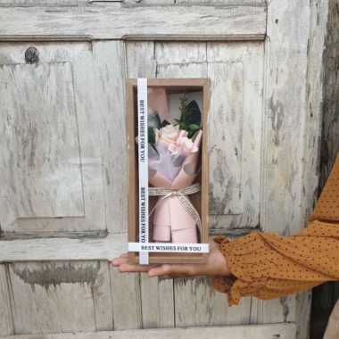 Mini Bouquet Box Flower Karangan Bunga Pink
