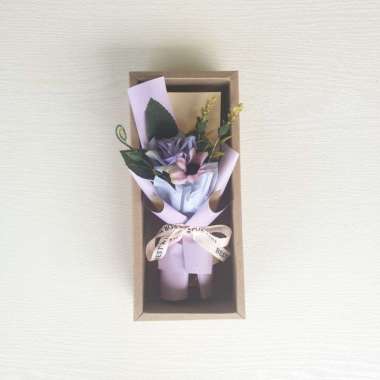 Mini Bouquet Box Flower Karangan Bunga Lylac