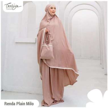 Mukena Tazbiya Polos Renda Plain  Milo