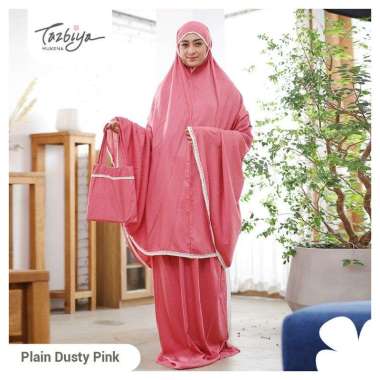 Mukena Tazbiya Polos Renda Plain  Dusty pink