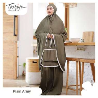 Mukena Tazbiya Polos Renda Plain  Army