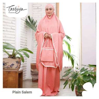 Mukena Tazbiya Polos Renda Plain  Salem