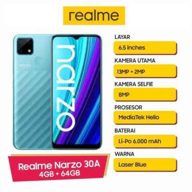 Realme Narzo 30A Ram 4 Rom 64GB Biru