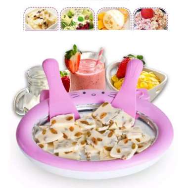 Ice Cream Roll Maker / Mesin Es Krim / Pembuat Es Krim Merah Muda