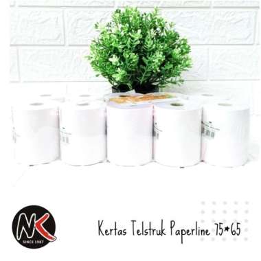 kertas struk kasir/paper roll paperline 75*65 (2ply) 1 pak isi 10 roll Multicolor