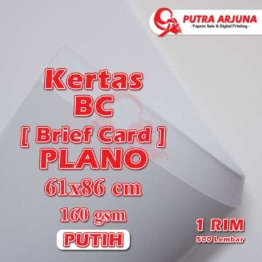 kertas bc (brief card) 160gsm, putih, 61x86cm plano | 1 rim Multicolor