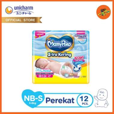 MamyPoko NB-S 12 (Popok Bayi Baru Lahir) New Born NBS Perekat