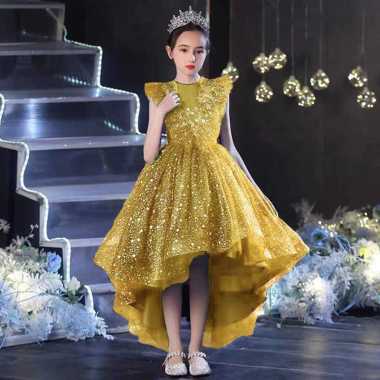 Party Dress Star Blink Gold/Dress Anak Perempuan 3 tahun