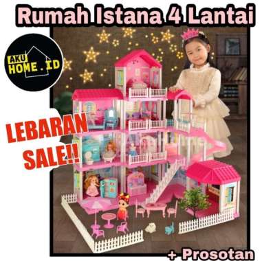4 lantai mainan rumah rumahan anak super besar/ istana anak castle led Multicolor