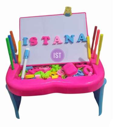 mainan papan tulis magnetic drawing board meja belajar anak fu1131 Multicolor