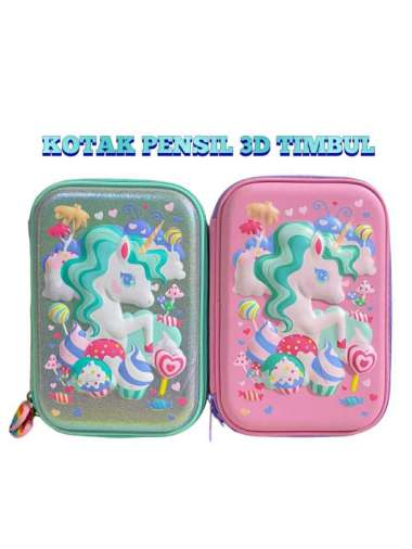 3d kotak pensil unicorn lollipop pencil case anak perempuan Multicolor