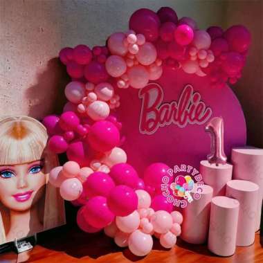 Paket Balon BARBIE GARLAND / Dekorasi Ulang Tahun BARBIE Angka 4