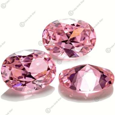 Batu Permata Diamond Cubic Zirconia / Berlian Zircon AAA Pink Oval