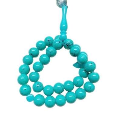 Tasbih 33 Batu Obsidian Turquoise / Pirus / Virus / Pyrus Sintetis