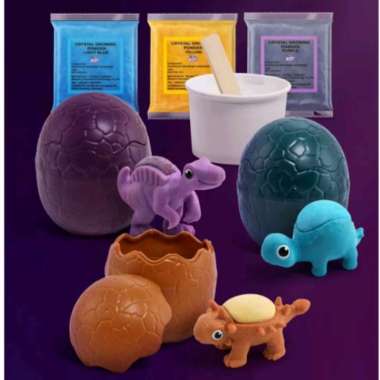 mainan edukasi anak science crystal growing dinosaur growing kit