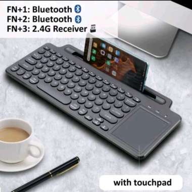 Silent keyboard wireless Bluetooth 3 multi device touchpad keyboard