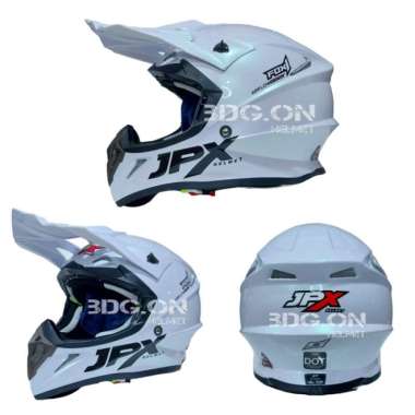 HELM JPX CROSS FOX 1 SOLID TRAIL SUPERMOTO ORIGINAL XL PUTIH GLOSS