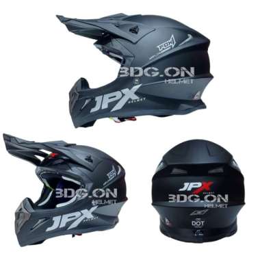 HELM JPX CROSS FOX 1 SOLID TRAIL SUPERMOTO ORIGINAL L HITAM DOFF