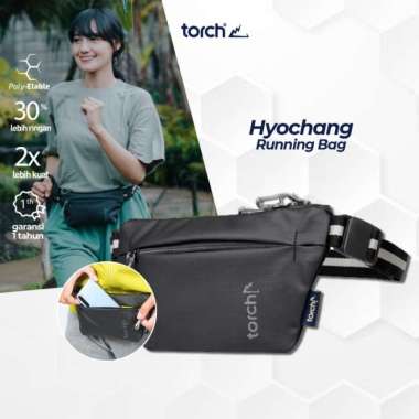 TORCH DEPOK TAS PINGGANG LARI - WAIST BAG RUNNING BELT HYOCHANG Hitam