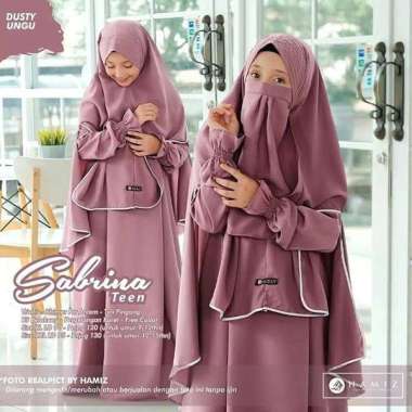 SABRINA TEEN SYARI gamis anak remaja set khimar wolfis original cadar Multicolor
