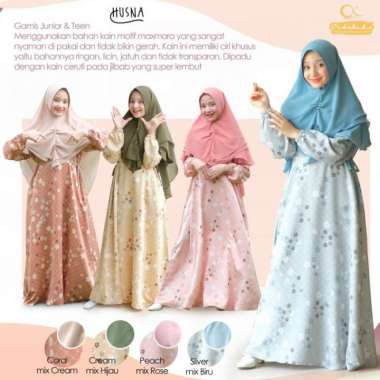 GAMIS SET HIJAB HUSNA REMAJA USIA 8-14 TAHUN Multicolor