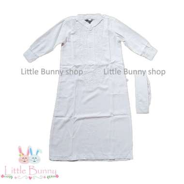 Koko gamis anak 4-7 thn putih tangan panjang - baju habib - muslim Multicolor