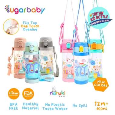 Sugar Baby TRITAN Kid Bottle 400ml 12 Bulan Botol Minum Anak SugarBaby Grey