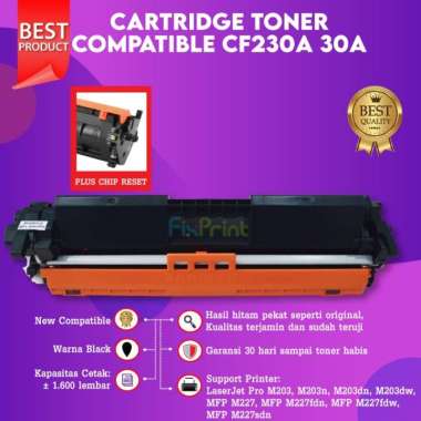 Cartridge Toner 30A Cf230A Compatible Laserjet M203 M227 Black Chip Multicolor