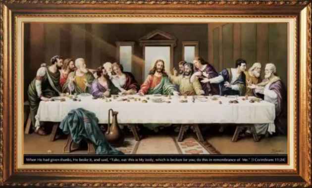Lukisan Kanvas Perjamuan Kudus Lukisan Perjamuan Kudus Kanvas Grs50Jf Multicolor