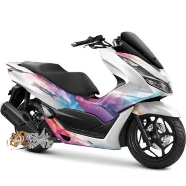 Decal Stiker Full Body Motor Honda PCX 160 / PCX150 Polygonal Aurora PCX 150 Putih