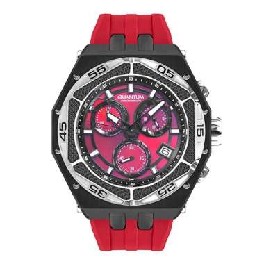 QUANTUM HNG1066.688 - JAM TANGAN CHRONOGRAPH PRIA RUBBER STRAP STAINLESS STEEL ORIGINAL