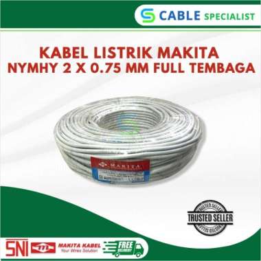 Kabel Listrik Serabut Makita NYMHY 2 x 0.75mm Full Tembaga Murni Putih Multicolor