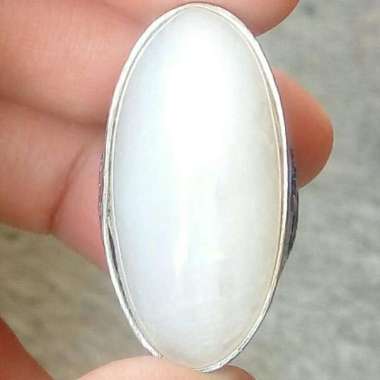 Cincin Akik Batu Pandan Kapas Putih Sisik 7