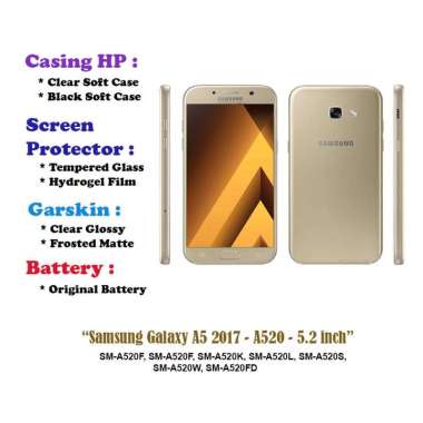 Samsung Galaxy A5 2017 - A520 - 5.2 inch - Screen Protector - Battery - Dll Garskin Clear