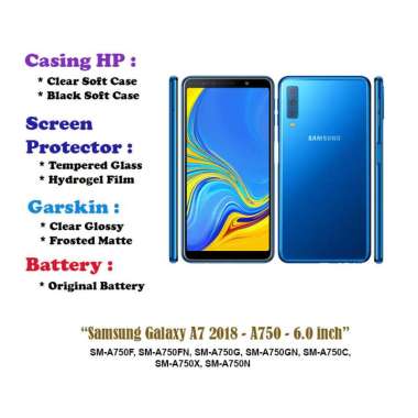 Samsung Galaxy A7 2018 - A750 - 6.0 inch - Case - Screen Protector - Battery - Dll Tempered Glass