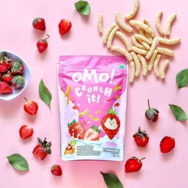 OMO Snack Crunch It Cemilan Snack Bayi Anak 25gr MPASI usia 8 Bulan + Strawberry
