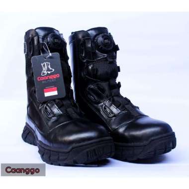 BOSSINDO SEPATU PDL FUL KULIT original model PDL tali putar jatah terbaru 2022 2023 44 hitam