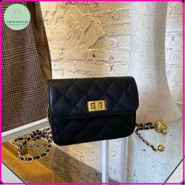 Tas Selempang Kulit Wanita Tas Cewek Mini Slingbag GC 8287 Original Import Black