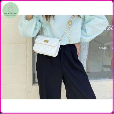Tas Selempang Kulit Wanita Tas Cewek Mini Slingbag GC 8287 Original Import White