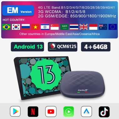 CarlinKit CarPlay Ai Box Android 13 Plus 8+128GB Wireless Android Auto Netflix YouTube TV Box IPTV G