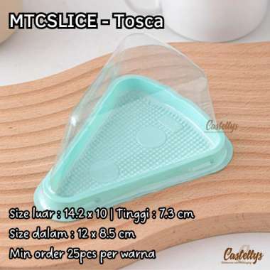Kotak Tray Mika Tutup MTC Slice Cake Kue Potong Segitiga Tart Bolu Tosca