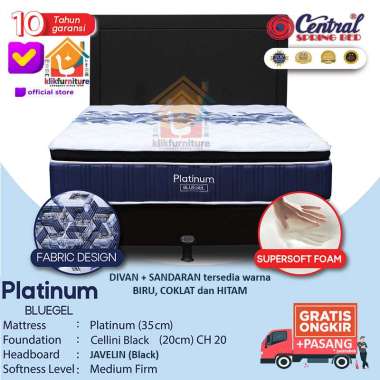 (1 set) Platinum Pillow Top With Bluegel Hb Javelin Central Springbed Set 180x200cm