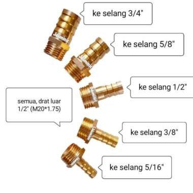 sambungan selang air ke drat 1/2 - ulir luar pipa PVC irigasi shower - Selang 5per16 Diskon