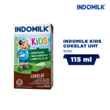 Susu UHT Indomilk Kids Coklat/Strawberry/Vanila 115ml Strawberry