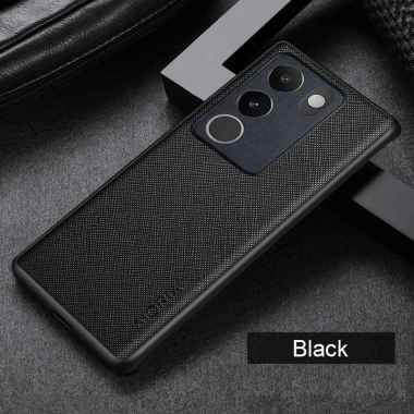 CASING VIVO V29 5G CASE VIVO V29 5G SOFTCASE CANVAS CROSS PATTERN V29 5G Hitam
