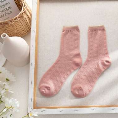 Kaos kaki Brokat Halus Girly / Kaoskaki Wanita Brukat Lembut Import Pink