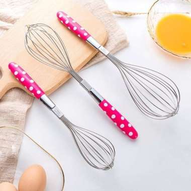 Whisker Kocokan Telur Gagang Motif Polkadot Kocokan Telur Polkadot Kecil
