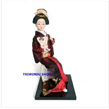 Boneka Geisha Jepang - Japanese Geisha kimono hitam