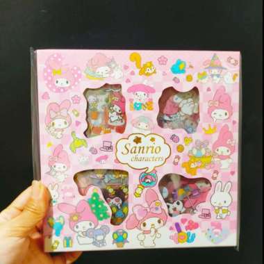 Sticker 3d 100 Lembar motif Sanrio stiker deco Mixue tumbler dkk sanrio melody