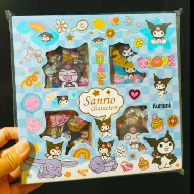 Sticker 3d 100 Lembar motif Sanrio stiker deco Mixue tumbler dkk sanrio kuromi